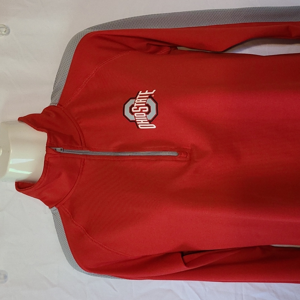 Ohio State Buckeyes Red Half Zip Jacket, Large, Excellent Condition - Picture 2 of 8